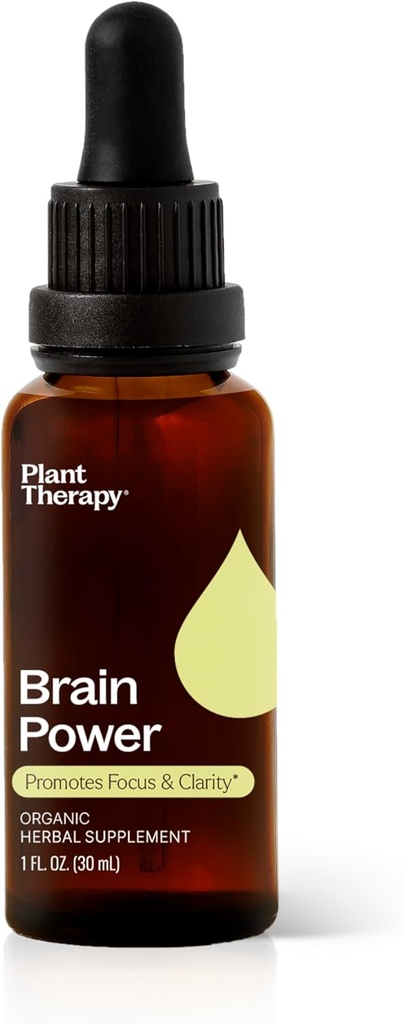 Terapia plantelor Puterea organică a creierului Tinctură 30 ml (1 oz) susține concentrarea creierului și claritatea, ajută Alertă mentală și memorie, Boost Creier supliment ambalate cu beneficii