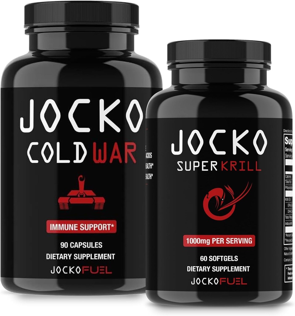 Jocko combustibil de război rece și Omega 3 Krill supliment de ulei Bundle