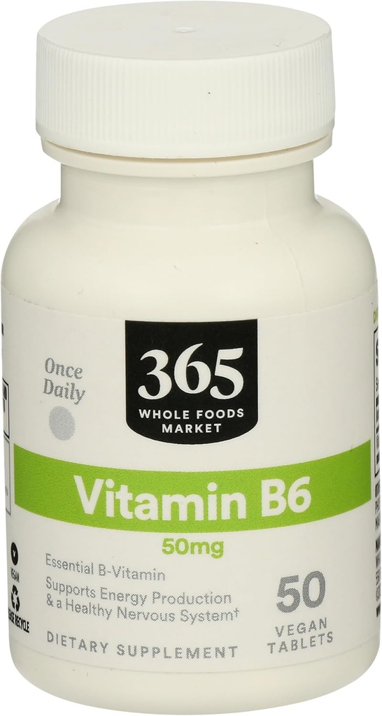 365 Prin Whole Foods Market, Vitamina B6 50Mg, 50 Conte