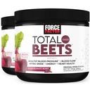 Force Factor Total Beets Drink Mix Superfood Powder cu nitraţi pentru a sprijini circulaţia, oxid de azot, energie, rezistenţă şi rezistenţă, Cardical Heart Health Supplement, 60 Servings, 2-Pack