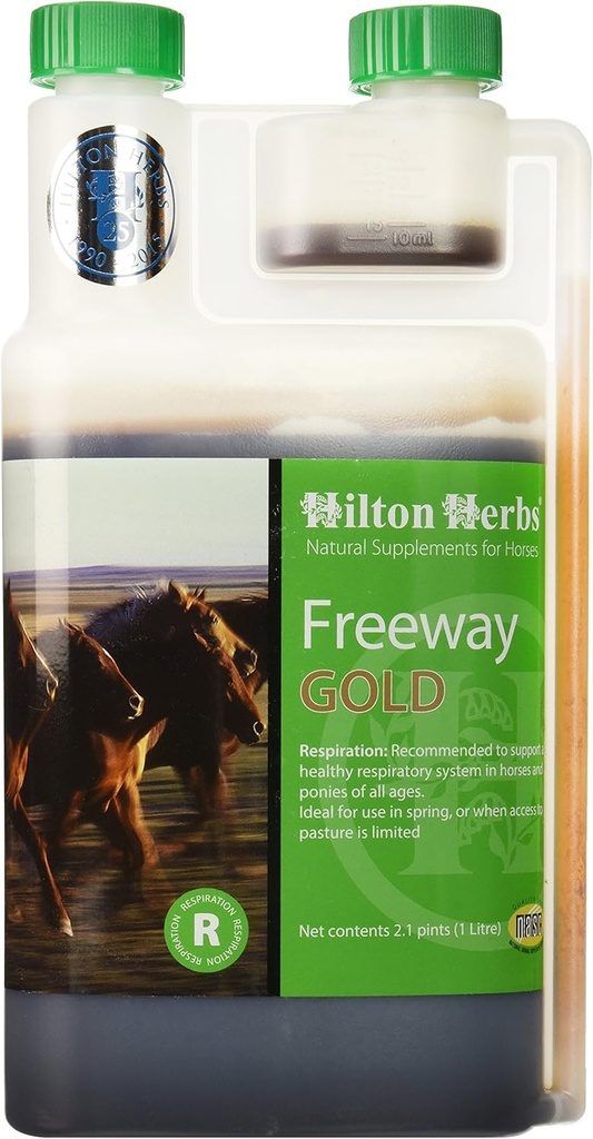 Hilton Herbs Freeway Gold Respirație lichid Supliment pentru cai, 2.1pt Sticla