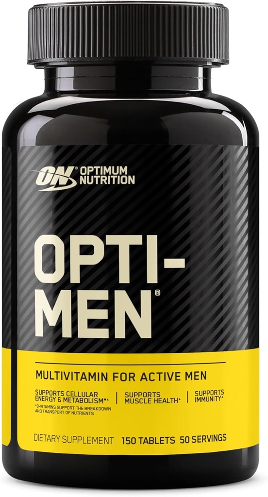 Optimum Nutritie Opti-Men, Vitamina C, Zinc si Vitamina D, E, B12 pentru Suport Immun Mens Daily Multivitamine Supliment, 150 Conte (Packaging May Vary)
