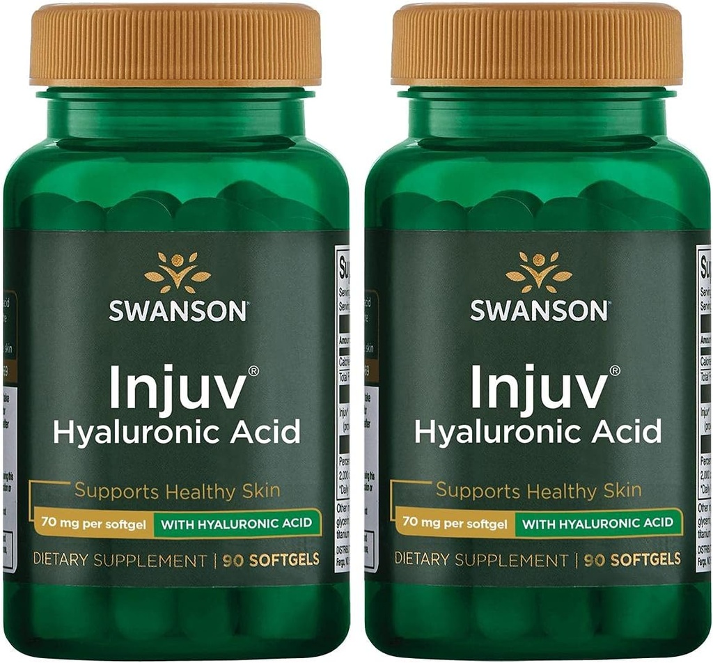 Swanson Injuv - Suportă reţinerea umidității pielii naturale - (90 Softgels, 140mg fiecare) 2 Pachet