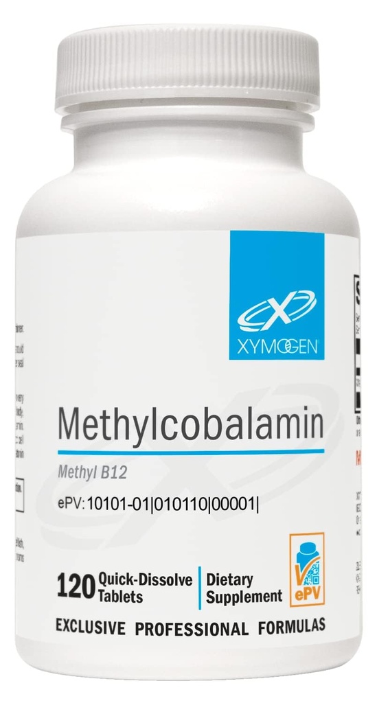 XYMOGEN Methylcobalamină 5000 mcg - Vitamina B12 Supliment în tablete mici, placut-gustare - Sprijină metilare sănătoasă, sănătate neurologică, un sistem imunitar sănătos (120 comprimate)