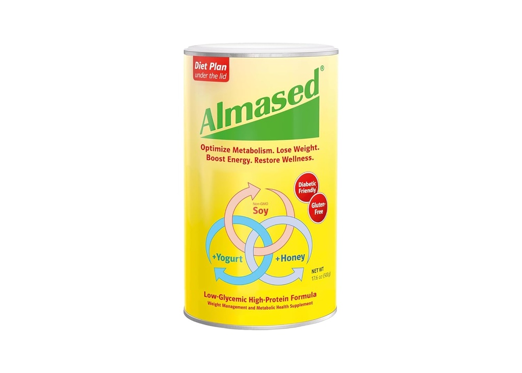 Almased Masă de înlocuire Shake - Low-Glycemic ridicat de plante Proteina de bază pulbere- Greutate nutritivă de sprijin pentru sănătate - Aroma originală - 17,6 oz (Pachet de 3)