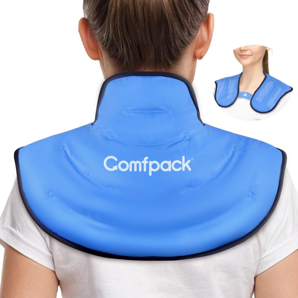 Ice Pack pentru gât și umăr durere relief, gât pachet de gheață Wrap Gel Rece Rece Reutilizabil Terapie Compress Upper Back pachet mare de gheață pentru leziuni, Umflare, Chirurgie cervicală, Entorsă