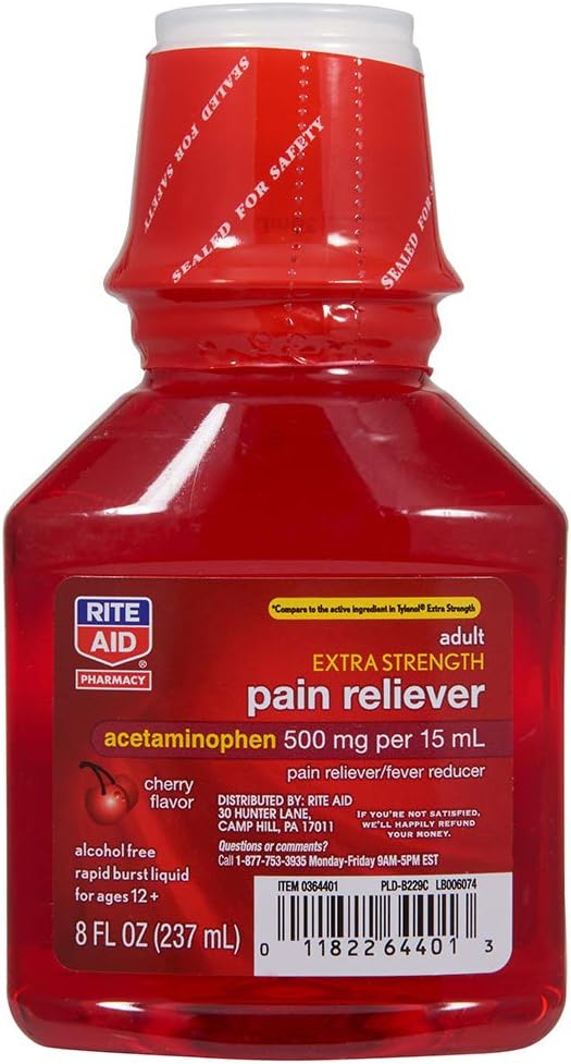 Rit Ajutor Adulţi Durere extra-putere Relieiver, Cherry, 500mg - 8 fl oz