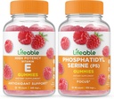 Vitamina viata E + Fosfatidilserină (PS), Gummie Bundle - mare Tasting, Supliment de vitamine, Gluten gratuit, OMG-uri gratuit, Gummy masticabil