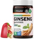 BIO KRAUTER Panax Ginseng Gummies - 1500 mg Putere - 60 Conte - Chemable Red Ginseng Supliment - Suport imun Gumies - Vegan, Pectin-Based, Non-GMO