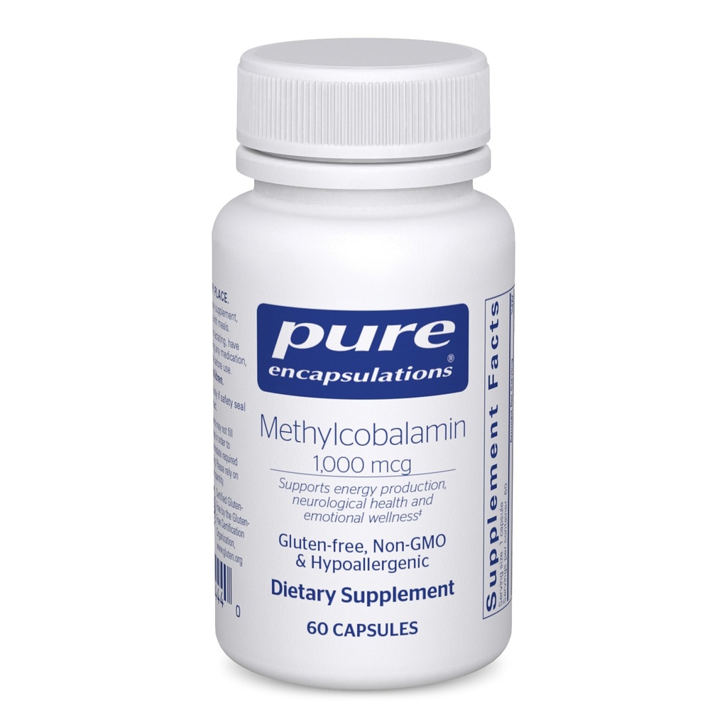 Pure Encapsulations Metilcobalamină 1000 mcg - Vitamina B12 Supliment pentru a sprijini memoria şi sănătatea nervoasă - Premium Vitamina B12 Capsule - 60 Capsule