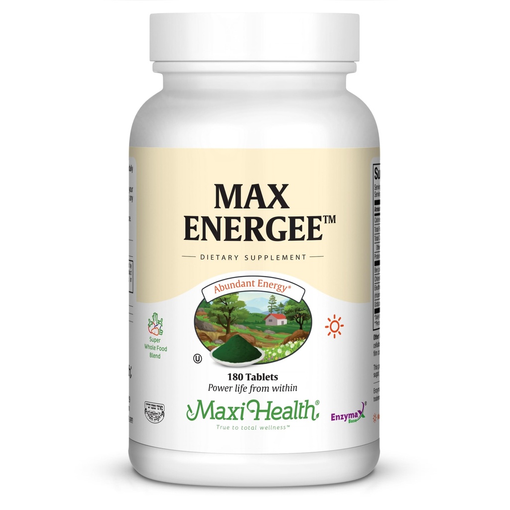 Maxi Health Max Energee - Booster de energie naturală și rezistență - 180 comprimate - Kosher