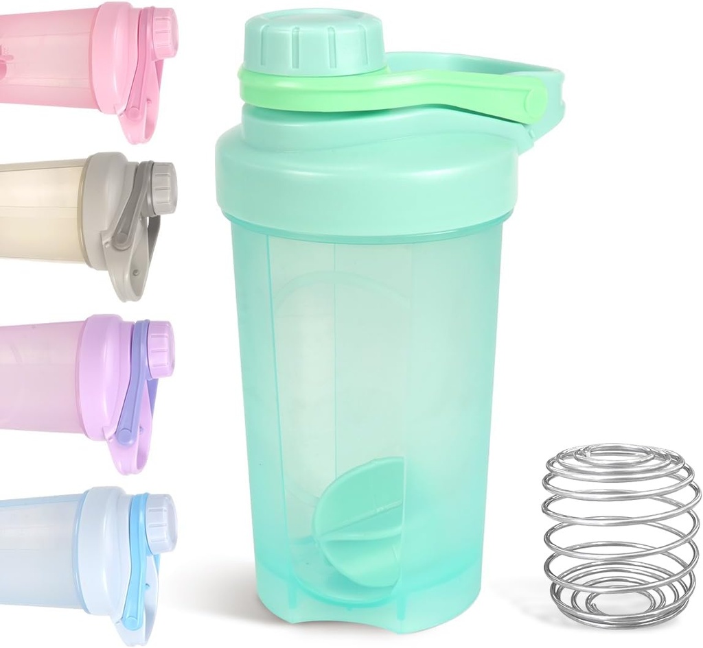 D.Y.A 16oz Shaker Bottle, Leak Proof Sports Shaker Cups for Proteine Shakes,Sticla Shaker pentru Pre Workout și de călătorie Pentru a merge,BPA gratuit și Easy Proteine Shaker sticla,Green