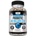 Kaya Naturals Probiotic 40 Miliarde CFU - Probiotice pentru femei, Probiotice pentru barbati si adulti, Natural - Instinct de sanatate si suport imun - Promoveaza sanatatea digestiva - 30 Conte