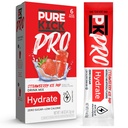 PURE KICK PRO Hidratare Electrolit Drink Mix, Căpșuni gheață Pop, Include 1 cutie cu 6 pachete în fiecare cutie
