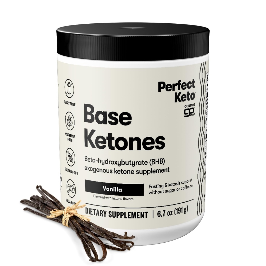 Pulbere Keto Exogene Ketones, Sare BHB Supliment pentru Ketosis & Fasting, Plus Electroliti pentru hidratare, Cafeina Free Energy, Keto Diet, Focus & Workout Support, Vanilie, 6,7 oz