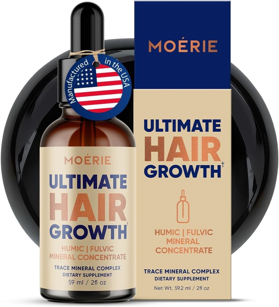Moerie Acid fuzelian și acid humic Urme picături minerale - 77 Trace Minerale, 18 Aminoacidi, 5 Vitamine - Blend mineral humid fuzelian - Suplimente minerale lichide - 2fl oz