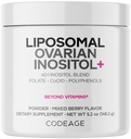 Pudră de inositol lipozomal ovar - Myo-Inositol & D-Chiro-Inositol 40:1 Blend, Folate 5-MTHF, CoQ10, rodie și afine sălbatice - aprovizionare cu 2-luna - Aromă mixtă Berry - Non-GMO, 60 Servings