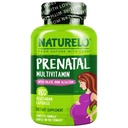 NATURLO Multivitamine prenatale cu Gentle Chelated Fier, Folate de metil, Plant Calciu & Choline - Vegan, Vegetarian - Non-GMO - Gluten Free - 180 Capsule - 2 luni de aprovizionare