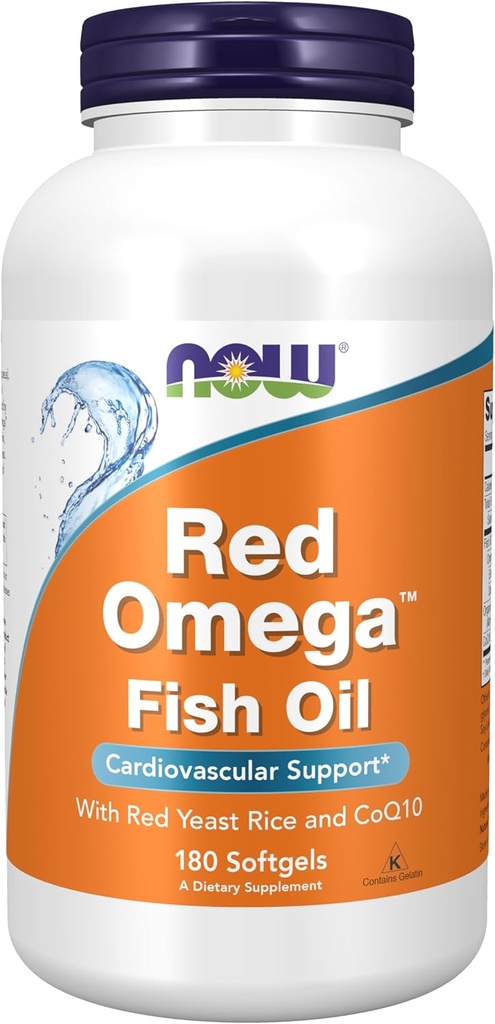 Acum alimente Suplimente, Red OmegaTM cu CoQ10 30 mg și Omega-3 ulei de pește, suport cardiovascular*, 180 Softgels