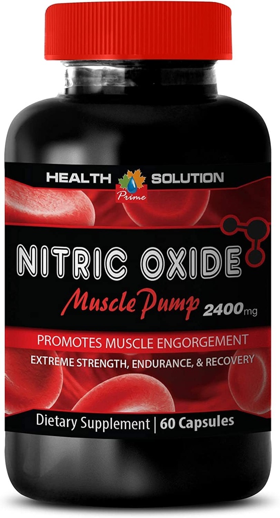 Pompa musculara pre Antrenament - Oxid azotat 2400 mg pompa musculara, Rezistenta extrema - Suplimente oxid nitric naturale, pastile oxid azotat pentru barbati, Booster oxid azotat pentru barbati, oxid azotat, 1B 60 capsule