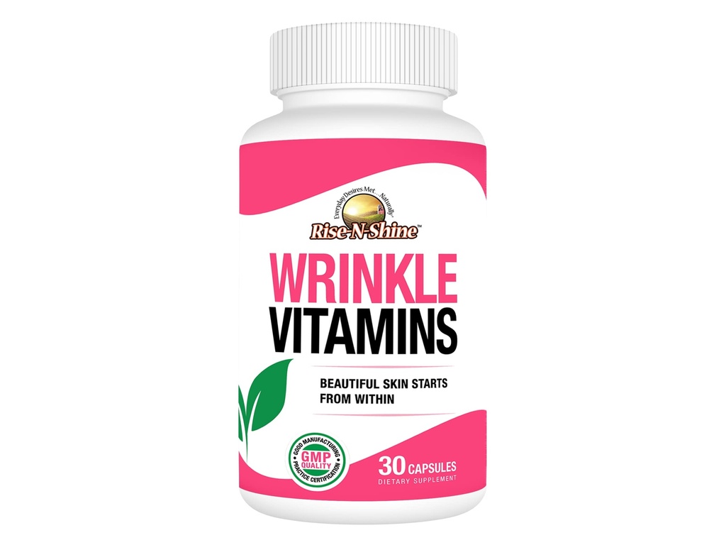 Rise-N-Shine Wrinkle Vitamine Suplimentul de piele Face Mask cu Colagen, Resveratrol, Aloe Vera, Seminte de struguri și mai mult 30 Conte