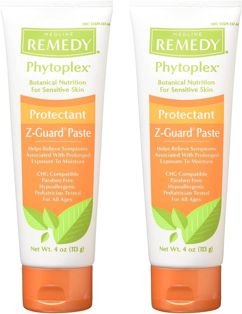 Medline Remedy Phytoplex Z-Gard Skin Protejant Paste, 4 Ounce (Pachet de 2)
