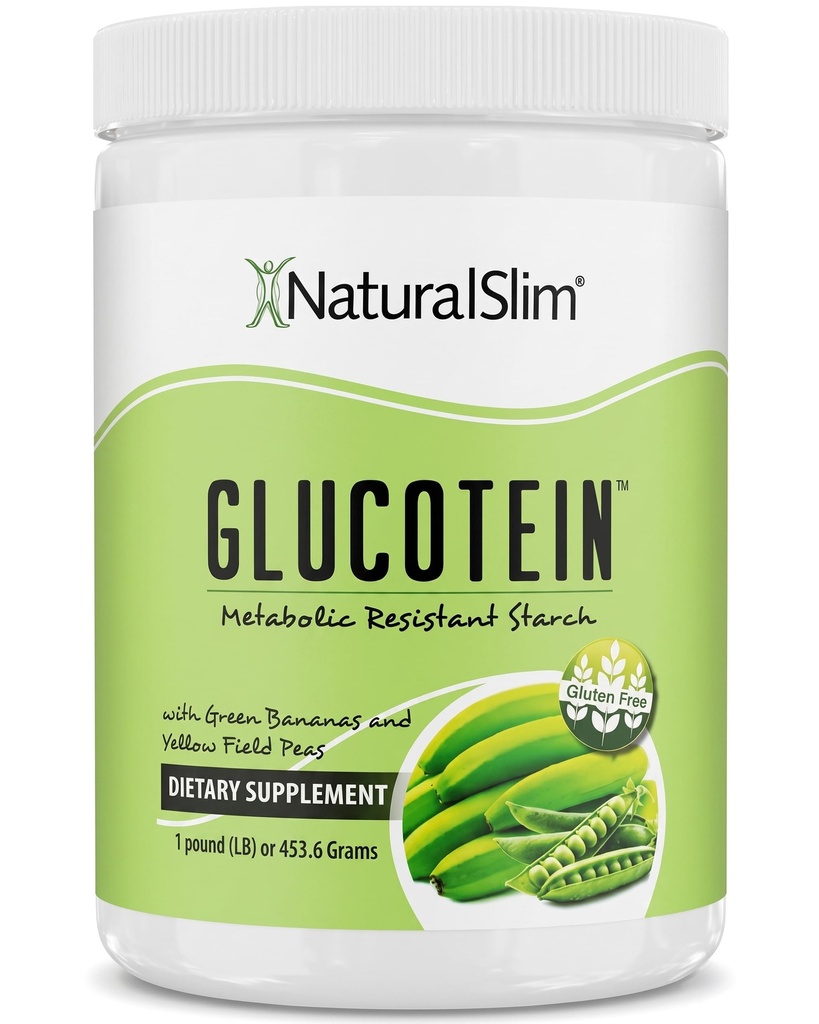 NaturalSlim Prebiotic Suplimentul de amidon prebiotic cu faina verde de banane Floare organică și de amidon de mazăre Amestec de glucoteină - fără GMO și gluten - 16 Serviri