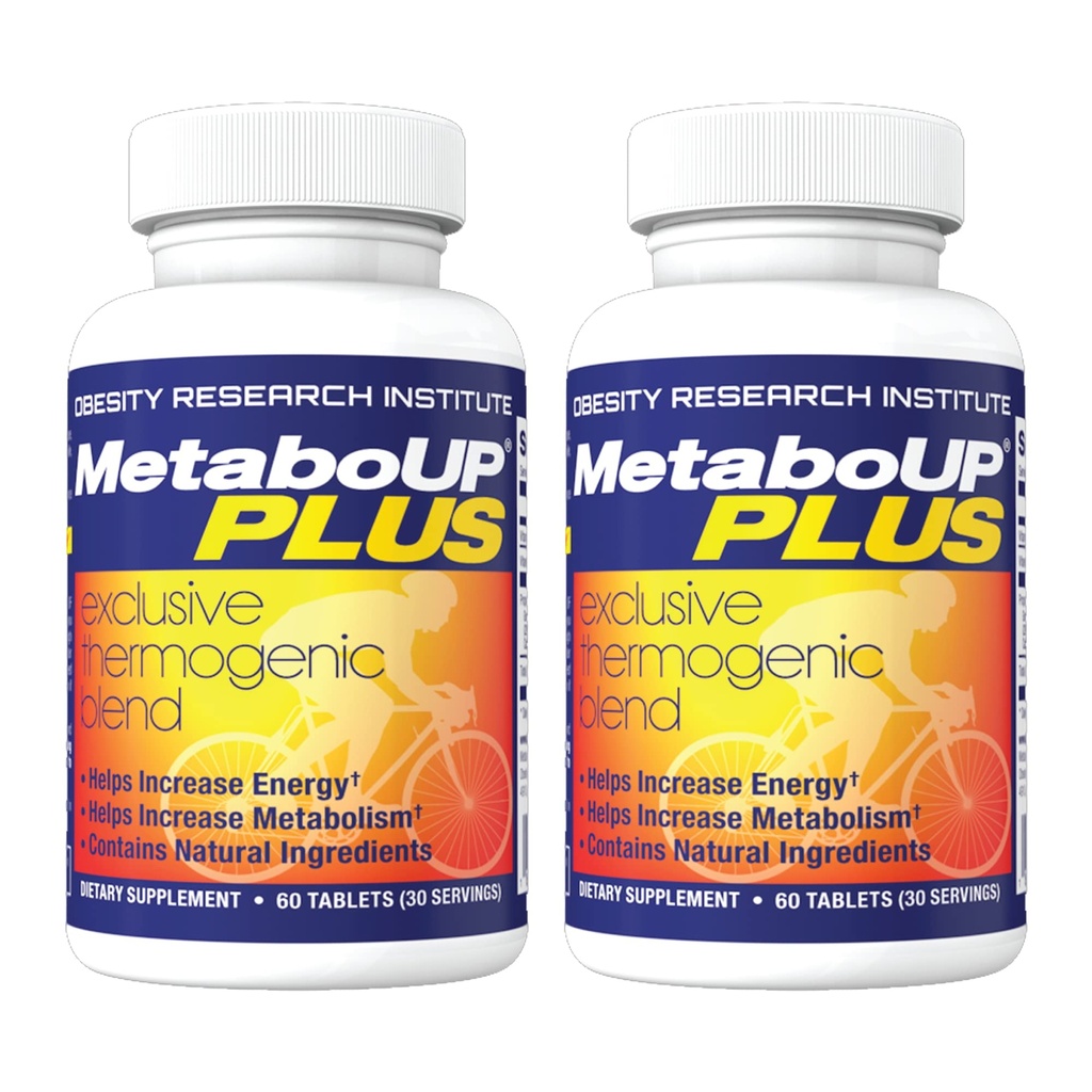 Lipozene MetaboUP Plus - 2 60 Ct Sticle - Pierderea in greutate termogenica - pastile Booster energie