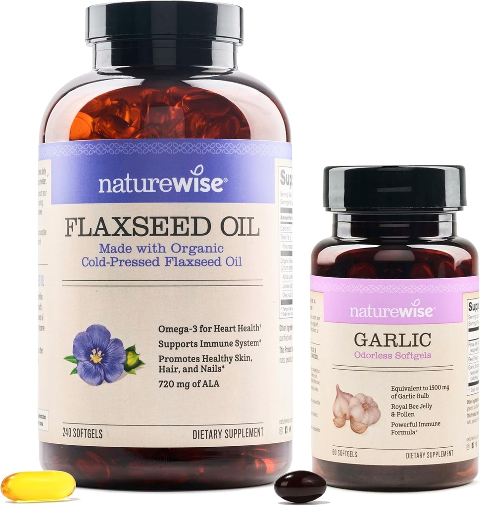 NatureWise Organic Flaxseed Ulei Max 720mg ALA 