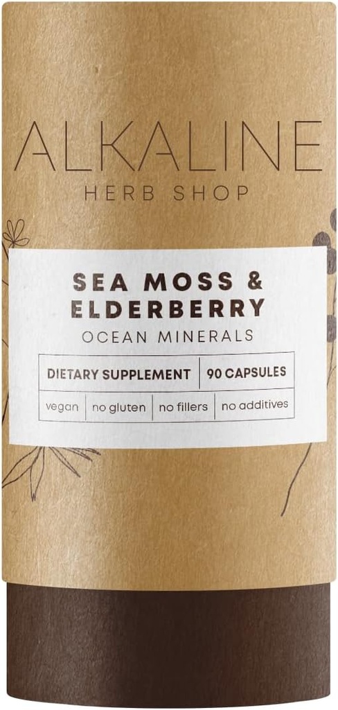 Alkaline Herb Store Sea Moss and Elderberry Supplement 90 Capsule