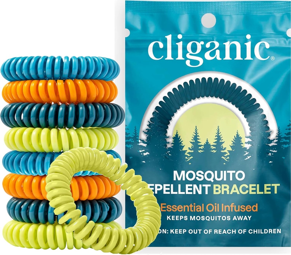 Cliganic 25 ambalaj țânțari replicante pentru adulți și copii - formații naturale DEET-free, înfăşurate individual