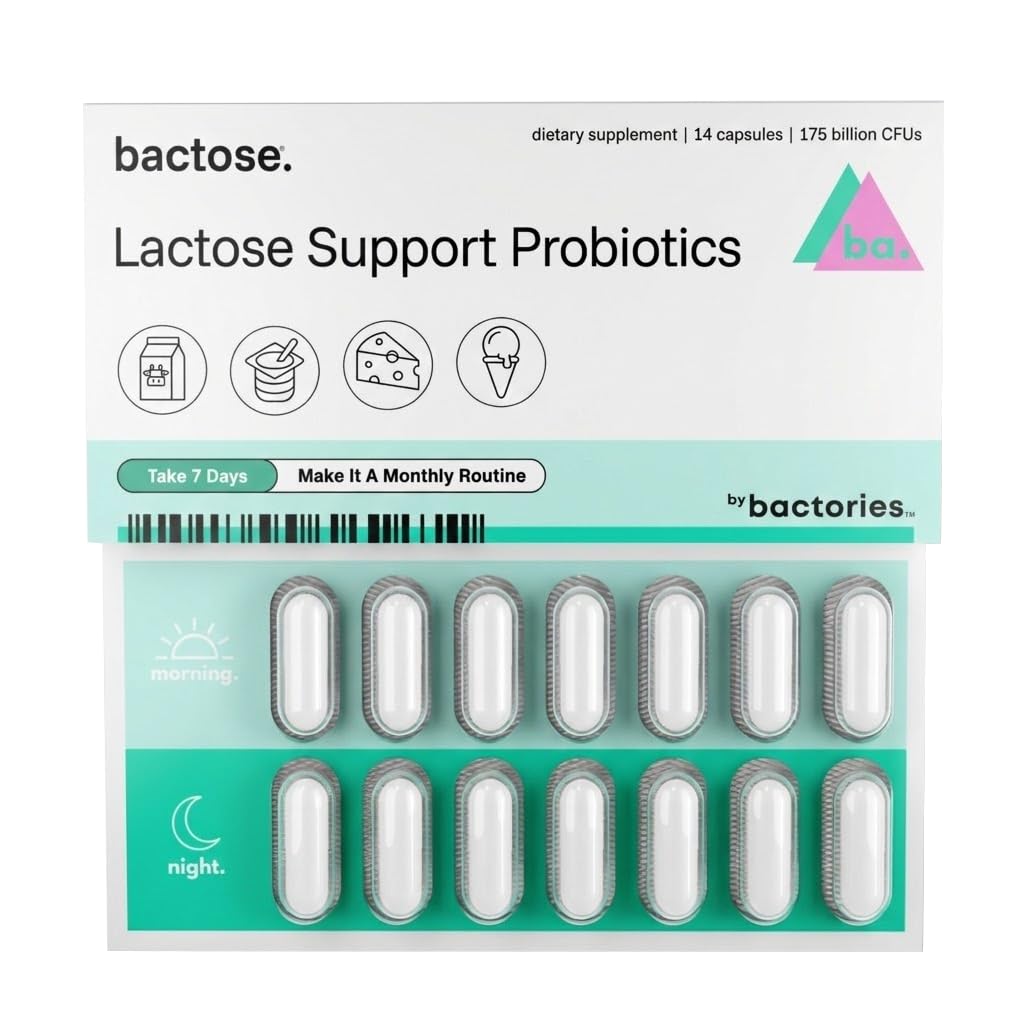 Pastile de lactoză probiotică pentru ajutor pe termen lung - Bucurați-vă din nou de lactate - supliment de intoleranță la lactoză - Produce enzime lactase în Gut - rupe în mod natural jos Lactoză (Luați timp de 7 zile - repetați lunar)