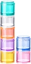 Stackable Pill Organizator, 7-Days Travel Pill Case, Pilula cutie pentru buzunar, Portable Medicine Vitamin Container Holder Medium Rainbow