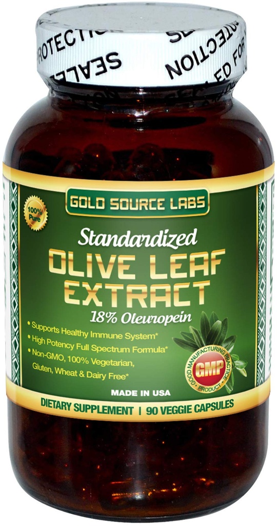 Organic Olive Leaf Extract capsule - Pure Organic Olive Leaf Plus Standardizat Oleuropein Extract, 90 Vegetarian Caps, 400 mg maxim de putere Complex pentru Immune Health