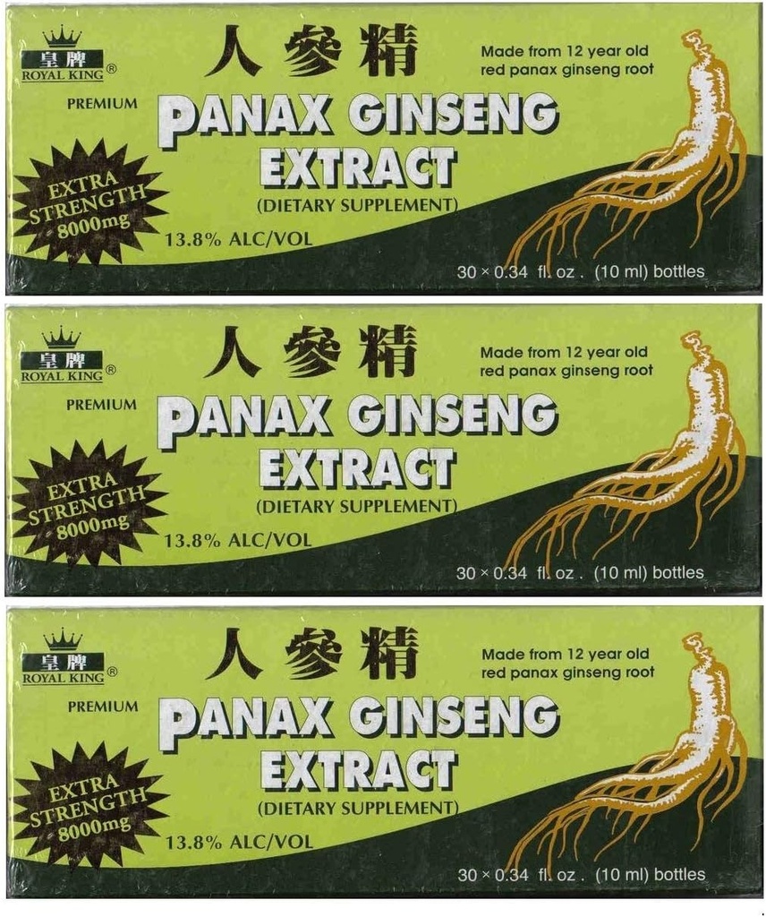 Royal King Panax Ginseng Extract cu alcool 8000 mg 30 Flacon (3 cutii)