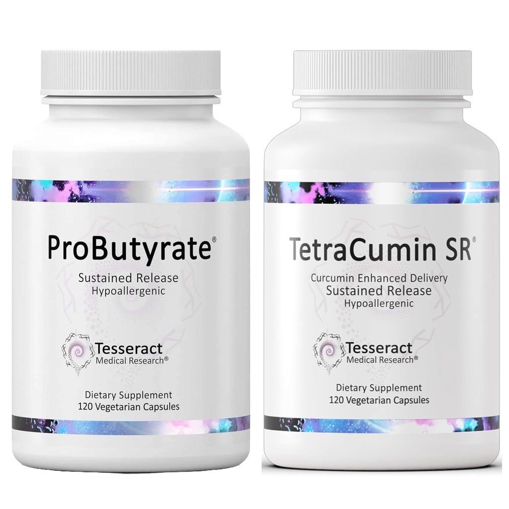 Tesseract Medical Research ProButyrate Gut Health Supplement, Butyric Acid Complex & TetraCumin SR Joint Supplement, Se admite eliberarea