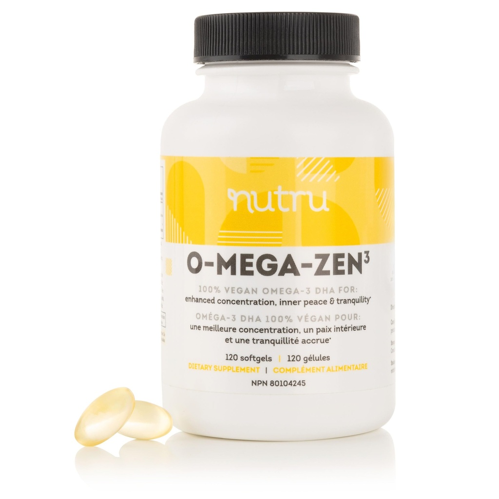 O-Mega-Zen3 Vegan Omega 3 Supliment DHA - 400 mg DHA Acidi grași esențiali - Caragenan gratuit - Premium Algal pe bază de ulei de pește supliment alternativ - 120 Softgels