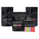 Sports Research L-Glutamine (1.1 lbs), Sugar-free natural hidrate Electroliti 16x Pachete de soiuri și Creatine Monohidrat (1.1 lbs)
