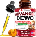 Natural Cat & Dog Intestinal Defense - Herbal Broad Spectrum Cleanser - Helps Elimina Parazite & Toxine - supliment de medicamente lichide pentru căței și pisici - UTI suport - Made in USA