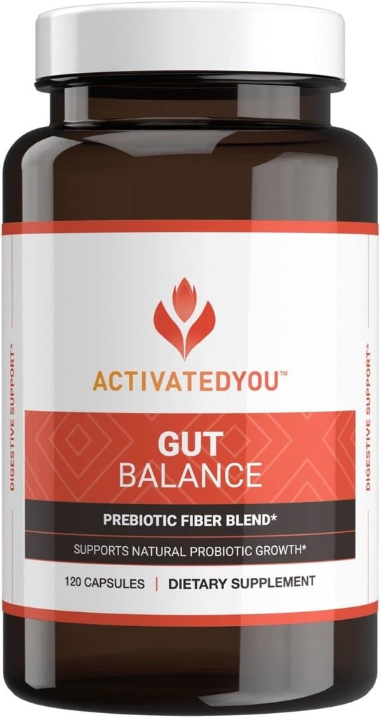 ACTIVATEYou Gut Echilibru Prebiotic Fibra Blend- ajută la reglementarea și sprijinirea Digestive Health & Promovarea energiei susţinute, Bărbați și Femeie Prebiotice pentru Sănătate Gut - (120 capsule)