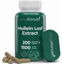 LongLifeNutri Mullein Leaf 1500mg 10:1 Extract - 200 Capsule vegetariene, din Mullein Organic Leaf Powder, Herbal Supplement for Respiratory Care, 2-Month Supply, Non-GMO, GMP Certified, Made in USA