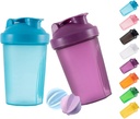 Shaker flacon de proteine Shakes și 16-Ounce/400ML Shaker-Bottle cu bile Whisk, non-BPA plastic (albastru + Purple (2PCS))))