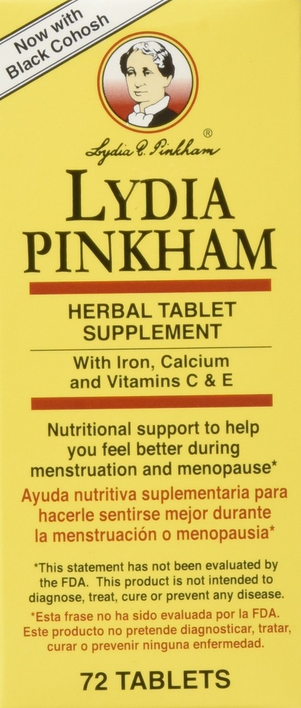 Lydia Pinkham Supliment tablete pentru menstruație și Menopauza suport, 72 Conte