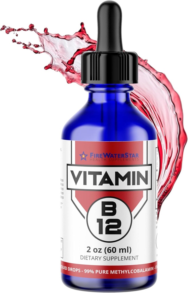 FWS lichid B12 picături Vitamina B12 Supliment 5000 mcg Methylcobalamină organică non-GMO Vegan de înaltă absorbție Metil B12 Suporturi de dozare reglabile Creșterea producției de energie