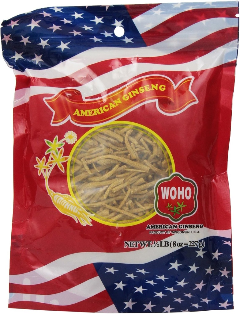 Woho # 120.8 American Ginseng Large Prong Fiber 8oz. Sac