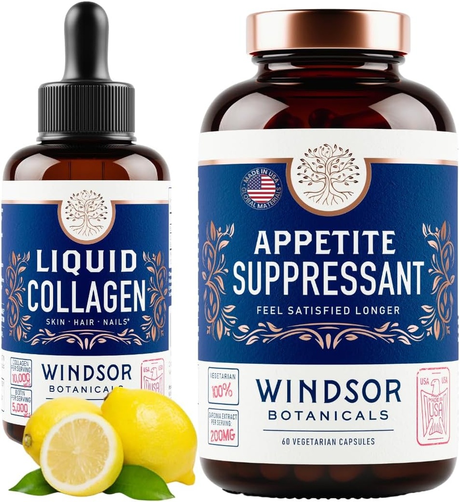 WINDSOR BOTANICA Colagen lichid si apetit Suppressant Beauty and Wellness Bundle