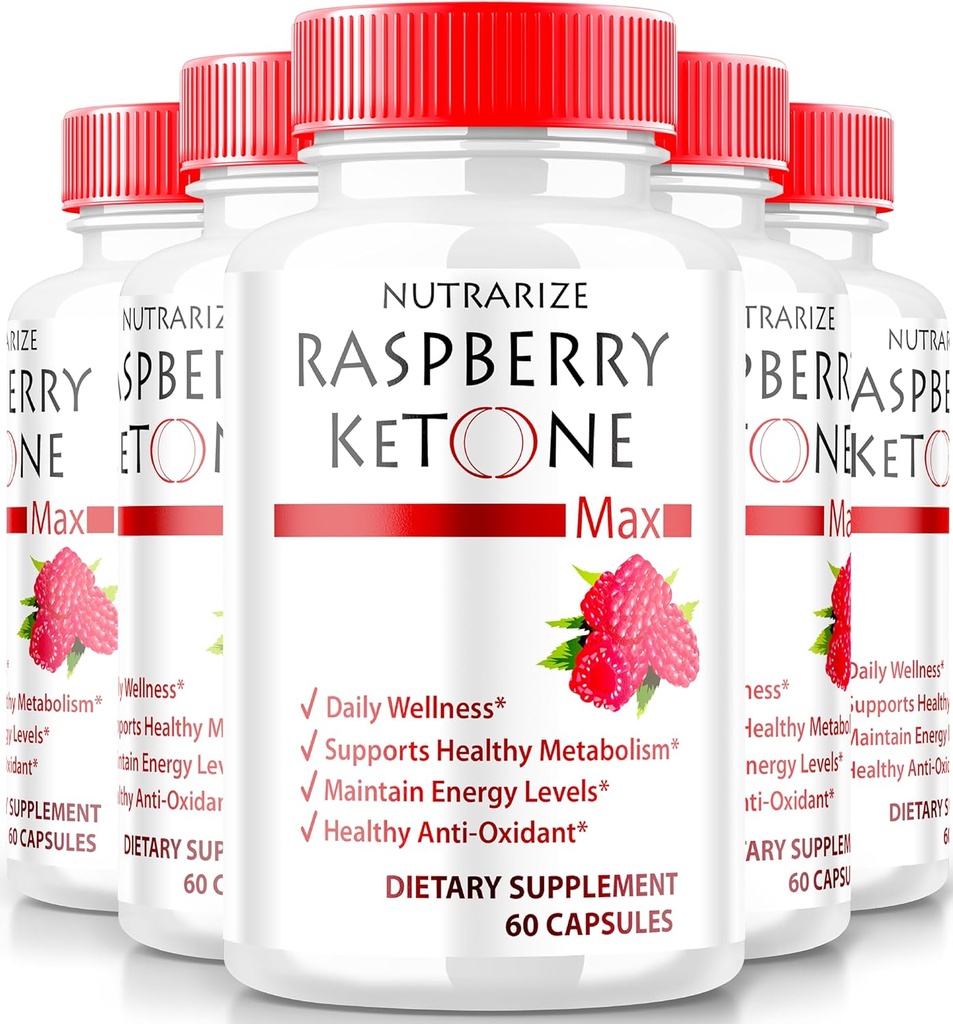 (5 ambalaj) Capsule de cetone de zmeură, Ceton de zmeură oficial pentru pierderea in greutate, All-naturale Keto Formula pentru a debloca corpul tau si obiectivele de fitness, RaspberryKetone 1200MG Supliment, Recenzii (300 capsule)