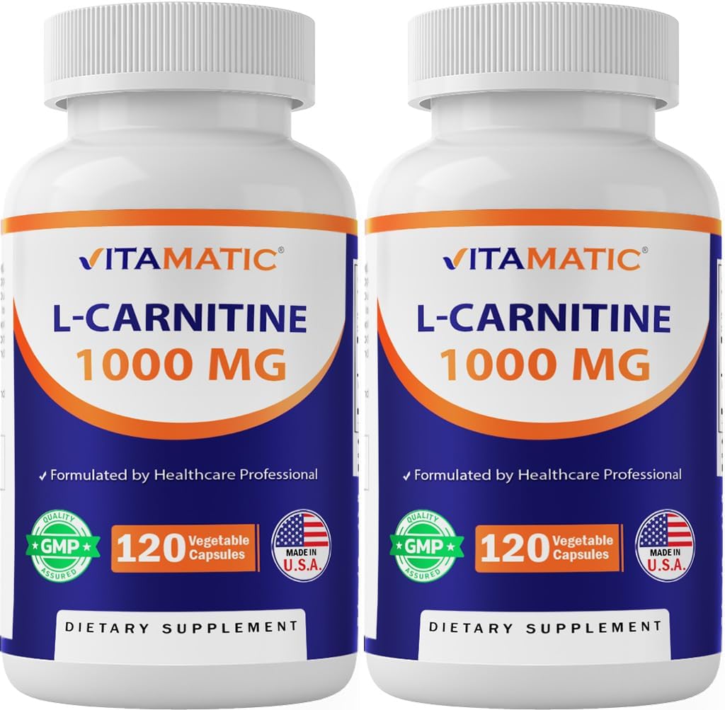 Vitamatic L-Carnitine Fumarate 1000 mg - 120 capsule vegetale (2 flacoane)