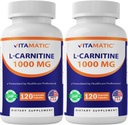 Vitamatic L-Carnitine Fumarate 1000 mg - 120 capsule vegetale (2 flacoane)