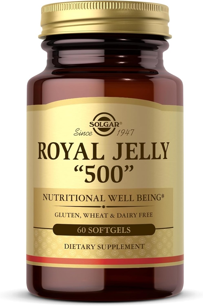 Solgar Royal Jelly "500" - 60 Softgels - Gluten gratuit, lactate gratuit - 60 Serviri